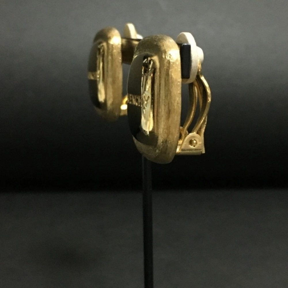 Givenchy Logo Square Gold Tone Clip On Earrings (EUC)✨️ - Picture 5 of 7